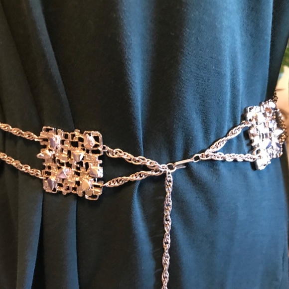 CELEBRITY NY Brutalist MCM Silver-Toned Waist Chain/Belt Adjustable - Picture 6 of 6